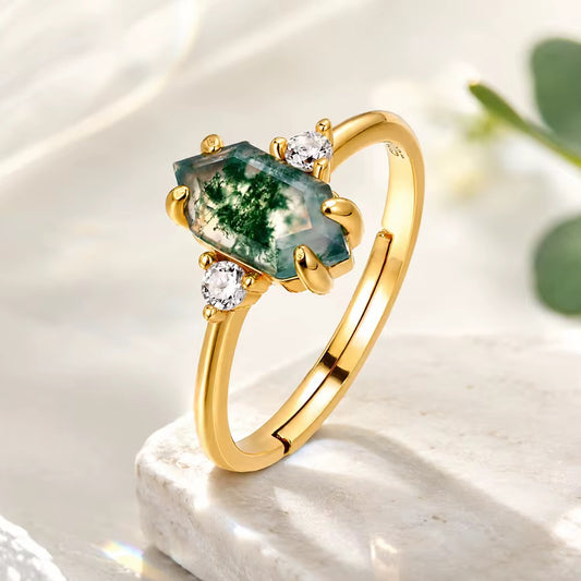 Golden Moss Whisper Ring