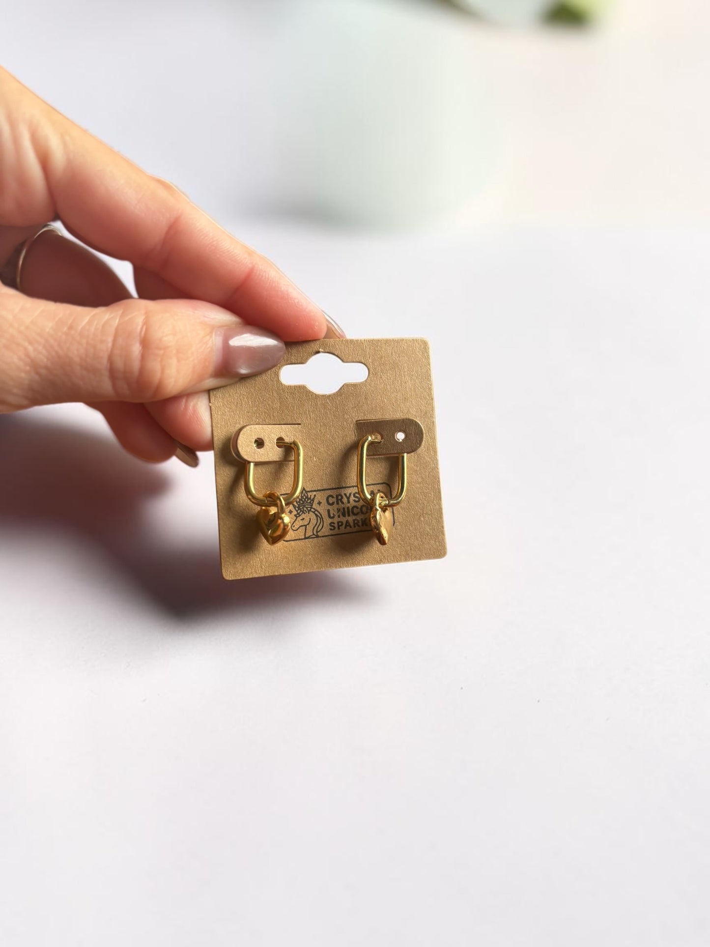 Heart Charm Huggie Earrings
