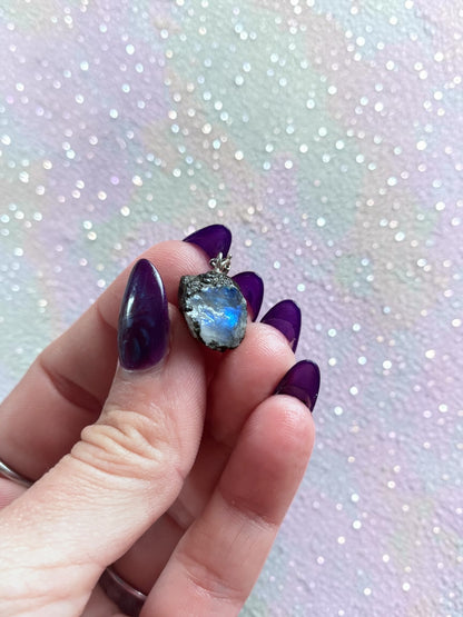 Rainbow Moonstone Charm