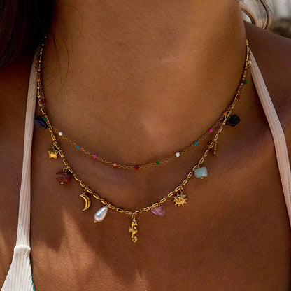 Celestial Charm Layered Necklace (Gold)