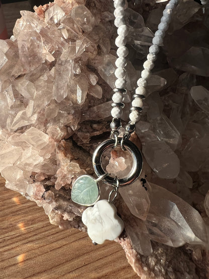 Crystal Leaf Charm – Choose Your Stone