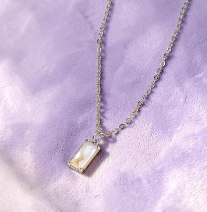 Moon and Back Moonstone Pendant Necklace