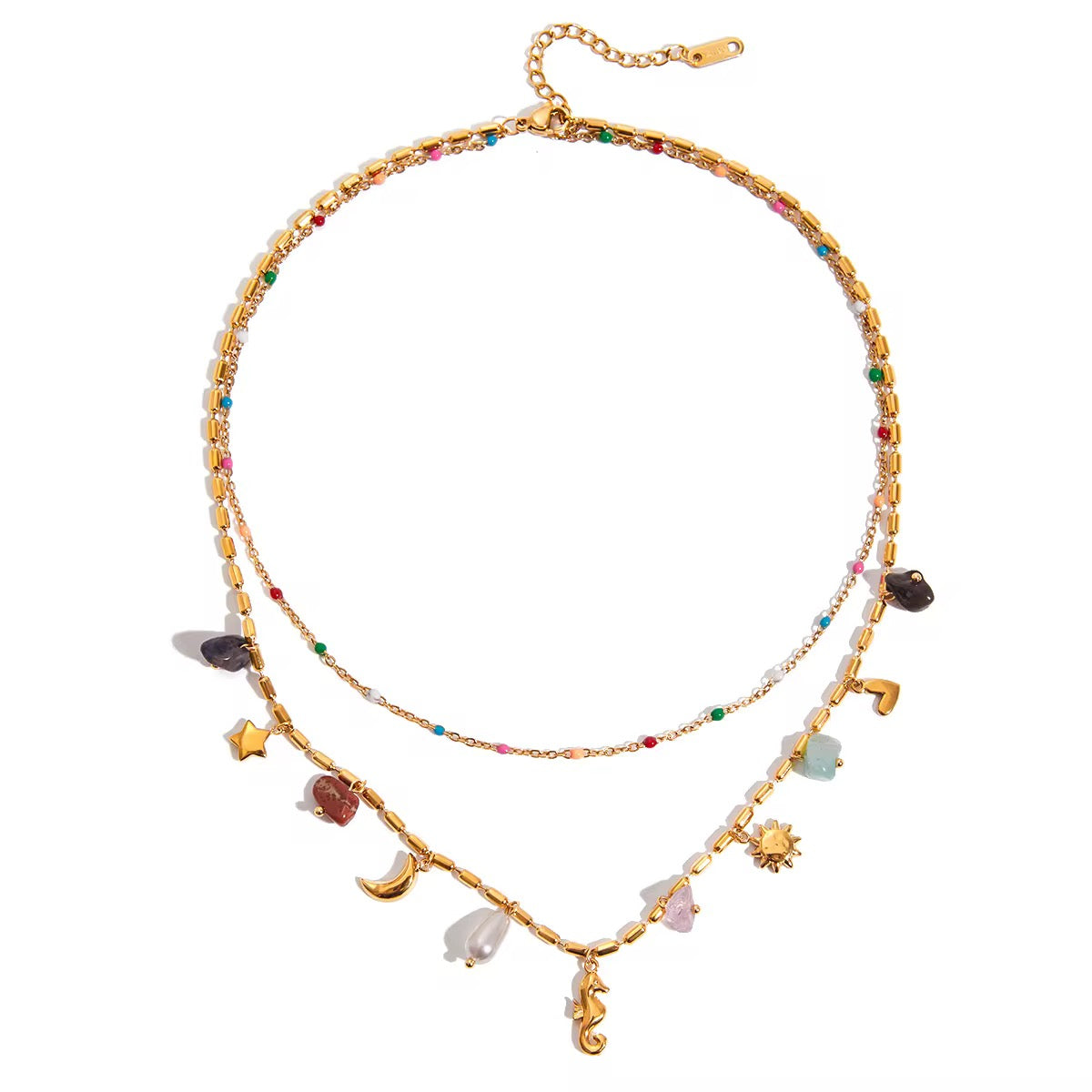 Celestial Charm Layered Necklace (Gold)