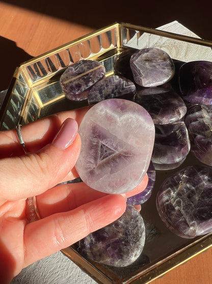 Chevron Amethyst Worry Stone