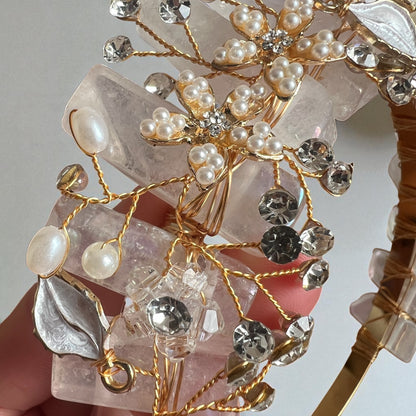 Pearl Floral Crystal Crown