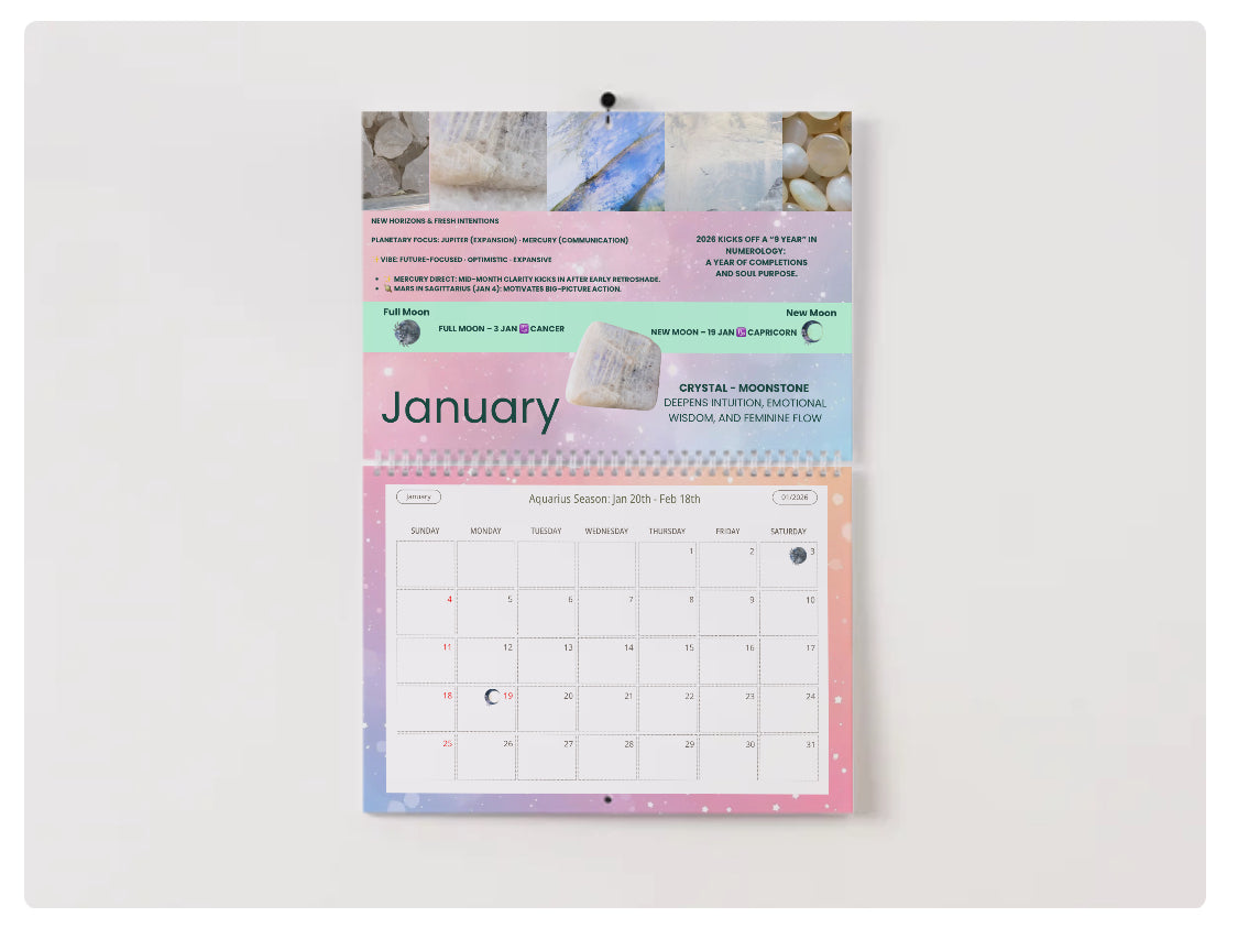 2026 Astrology x Crystal Calendar