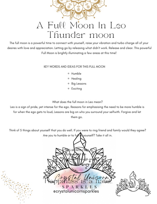 Full Moon In Leo Digital Work Book