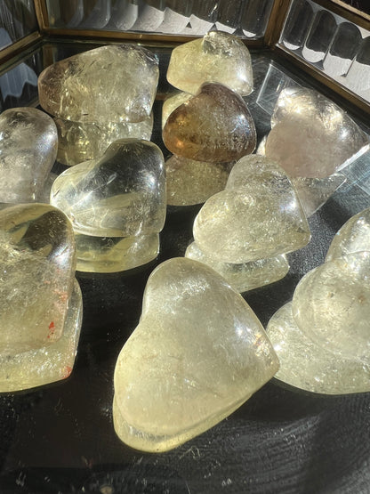 Smoky Citrine Heart Palms