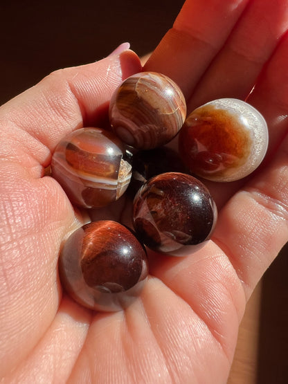Mini Sphere Collection – Red Tiger’s Eye & Carnelian