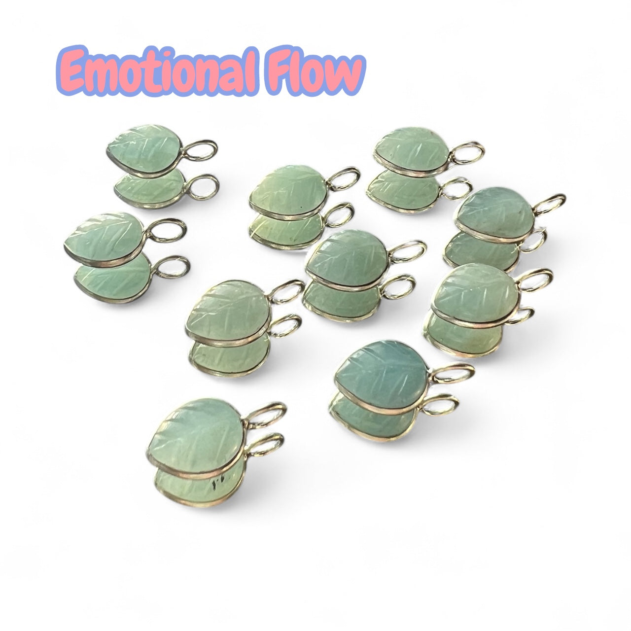 Crystal Leaf Charm – Choose Your Stone
