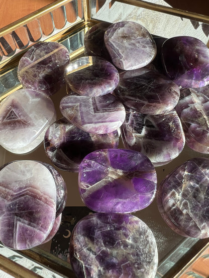 Chevron Amethyst Worry Stone
