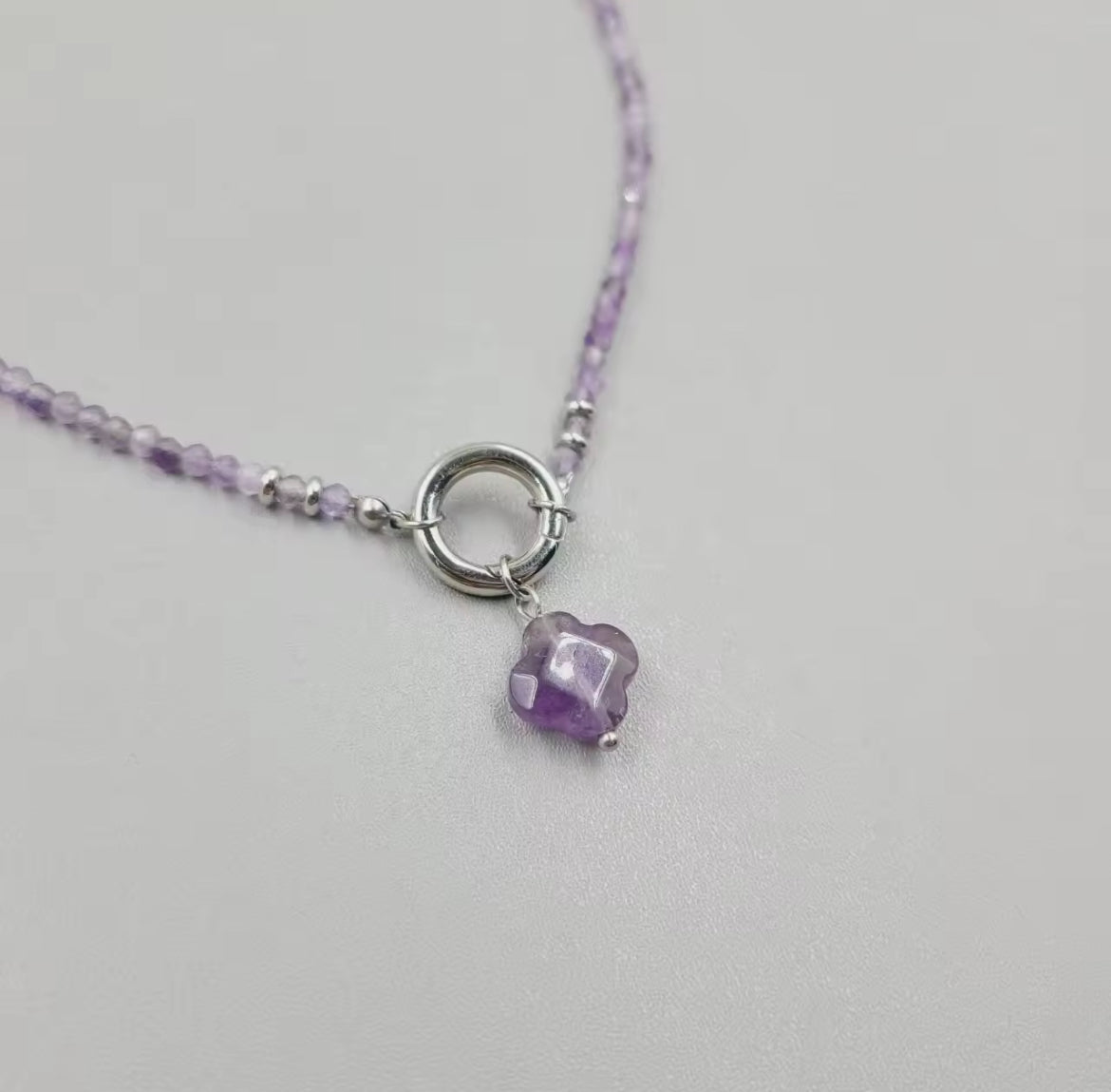 Lucky Clover Crystal Necklace