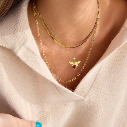 Layered Bee Necklace (Gold)