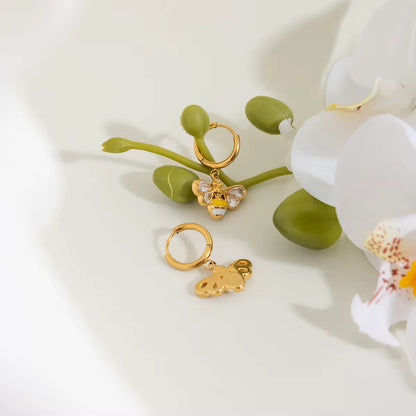 Bee Drop Huggie Earrings