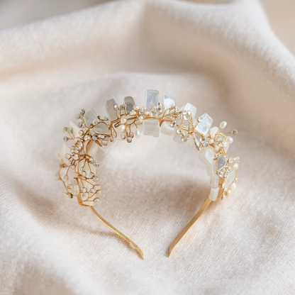 Pearl Floral Crystal Crown