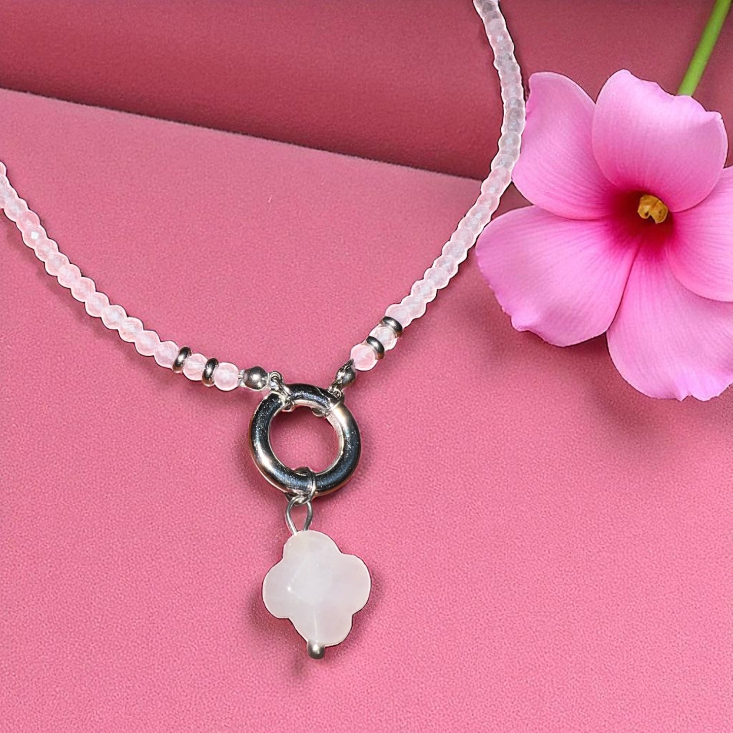 Lucky Clover Crystal Necklace
