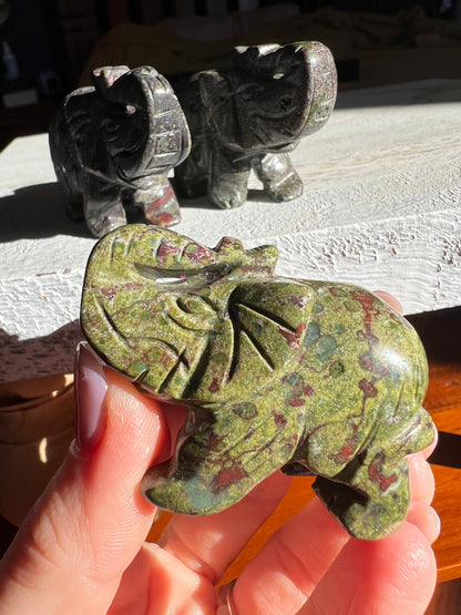 Dragon Blood Stone Elephant Carving