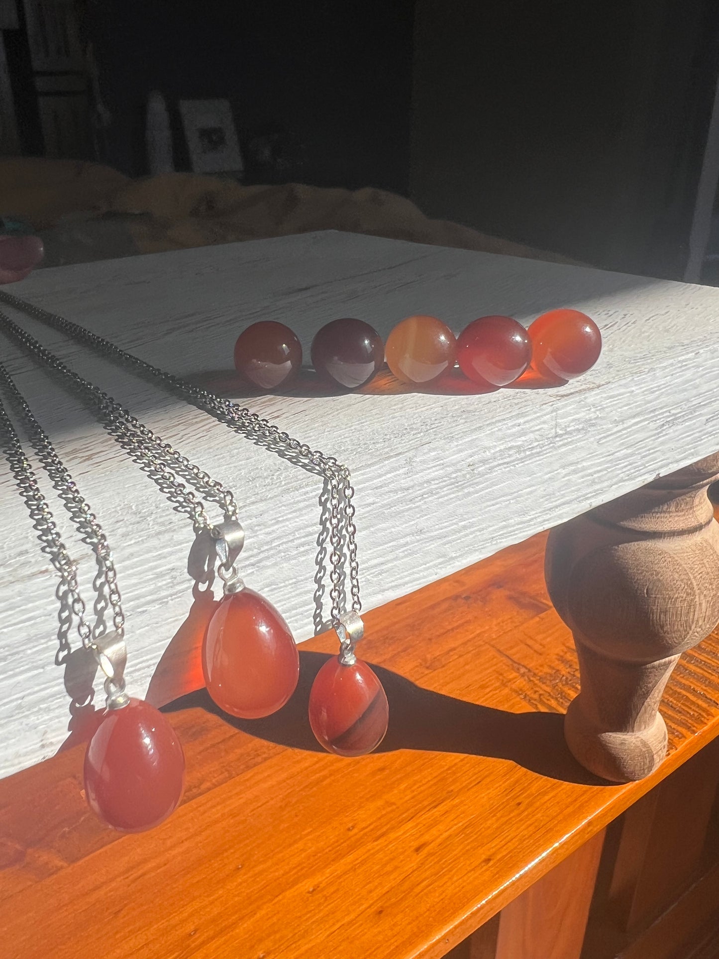 Carnelian Droplet Necklace