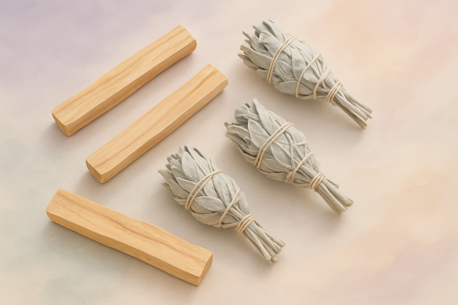 palo Santo and white sage pastel
